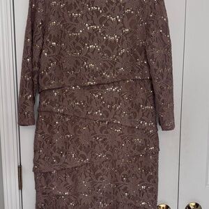 Elegant Brown Lace Dress